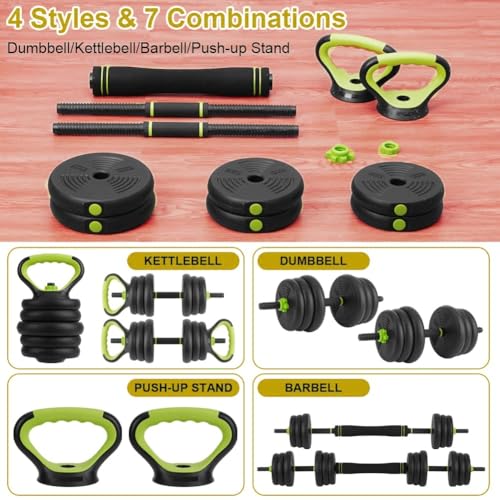Adjustable Dumbbell Set, Adjustable Weights 30/44 /66/88 LBS Free Weight Set for Home Gym - size: 88 LBS-Round