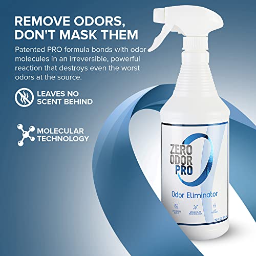 Zero Odor Pro - Commercial Strength Eliminator Odor Neutralizer, Room Deodorizer Odor Eliminator Musty Smell - Strongest Odor Eliminator Trigger Spray, (32-ounce) (Pack of 2) - size: 32 Fl Oz (Pack of 2)