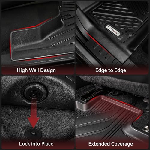 YITAMOTOR Floor Mats Compatible with Toyota 4Runner 2013-2024 & 2014-2023 Lexus GX460, Custom Fit Floor Liners 1st & 2nd Row All Weather Rubber Automotive Mats, Black - style: 13-24 Toyota 4Runner/2014-2023 Lexus GX460