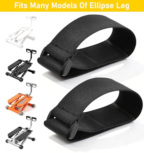 2PCS Bike Pedal Straps, Black Adjustable Leg Exerciser Traction Straps, Secure Stability for Elliptical Exercise Machine Under Desk Seniors Workout (Adjustable Length: 12.7-17.5 Inch)