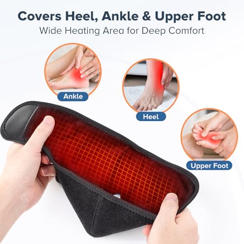 2 PCS Cordless Ankle Massager for Pain Relief, Foot Massager for Neuropathy, Ankle Heating Pad with Massage, Foot Ankle Massager, Heated Foot Massager, 3 Heat Levels, 3 Massage Modes, Black - color: Black, size: 2 PCS