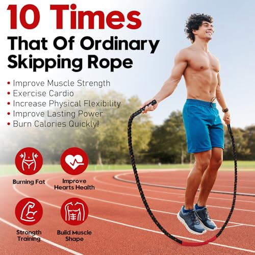 Weighted Jump Rope for Men and Women, 3lb 4lb 5lb Adult Heavy Skipping Rope, Jumprope for Fitness,Workout Equipment, Fitness Equipment for Home Gym Exercise,Improve Strength and Building Muscle - style: 3lb OrangeBlack