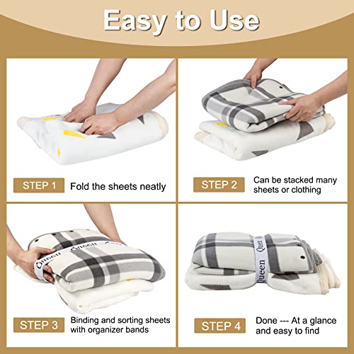 Sheet Organizers and Storage, Elastic Bed Sheet Straps Organizer Bands Linen Labels for Closet, Bedroom and Laundry Room (20Pcs-Mix) - size: 20Pcs-Mix