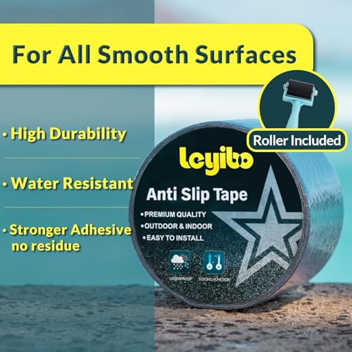Anti Slip Traction Tape, 7Inch x 35Ft Non Slip Grip Tape for Stair Outdoor/Indoor, Waterproof Anti Skid Grit Roll for Stair Step, High Traction Non Skid Abrasive Stair Treads- Black - color: Black, size: 7" x 35'