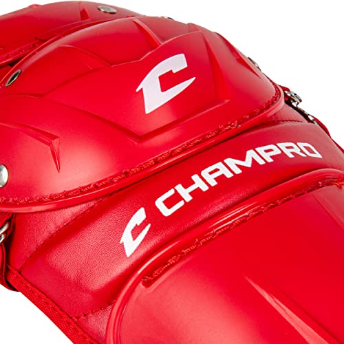 Champro Optimus MVP Double Knee Leg Guard - color: Scarlet, size: 14.5"