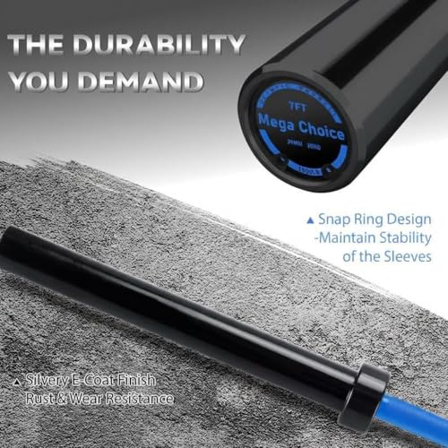 7FT Barbell Bar for Weightlifting & Power Lifting, Strength Training Bar Fits 2" Plates, 700lbs/1500lbs/500lbs Capacity, Bar for Home Gym, Squats, Curls, Snatch Clean Jerk - color: Blue