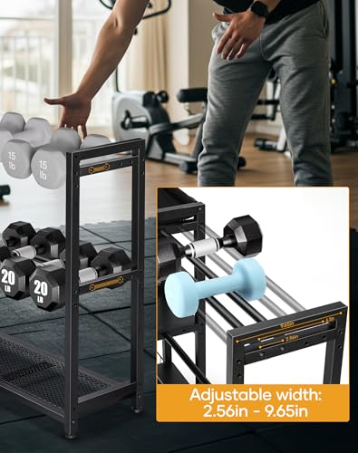 FHXZH Dumbbell Rack Stand Only - Adjustable Weight Rack for Home Gym, Heavy-Duty Weight Stand for Dumbbells Kettlebells - color: Black