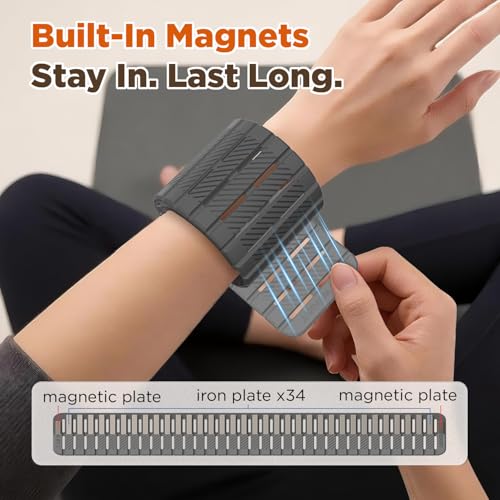 Magnetic Ankle Weights for Women Men Set of 2 (1 lb Each) Adjustable Wrist Weights for Pilates, Yoga, Workout and Daily Training - color: Graphite Gray & Silver Gray