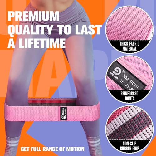 Booty & Resistance Bands – 3 Level Non-Slip Fabric Exercise Bands for Legs & Glutes, Women & Men, Squats, Hip Thigh Training, Yoga, Pilates, Home Workout - color: Green - Purple - Black