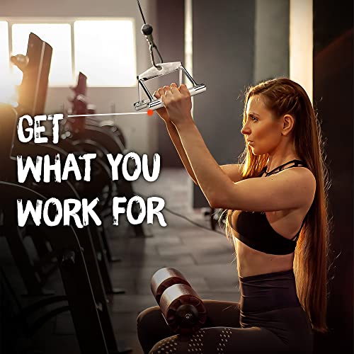 Yes4All Cable Machine Attachment, Double D Handle & Tricep Rope Cable Attachment, Weight Machine Accessories Load 880 LB for Home Gym - color: A. Double Row Chrome