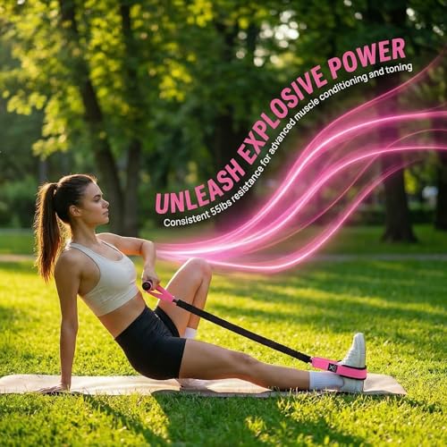 Resistance Exercise Band with Handles, Workout Band Weight Band for Physical Therapy,Strength Training Home Gym Fitness,with Door Anchor & Storage Bag. - color: 55LBS