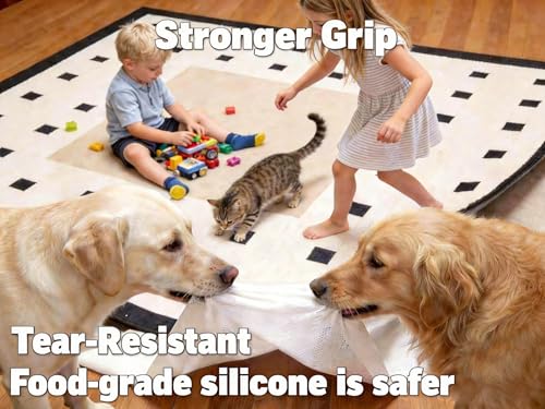 Mayhawk Non-Slip Rug Gripper Pad: Vacuum Tech for Stronger Grip, Adhesive and Residue-Free Silicone, Safe for Hardwood Tile & LVP, BPA-Free, Machine Washable, Odorless Tear-Resistant, 2x4 Ft Thin - size: 2' x 4' (Rectangular)