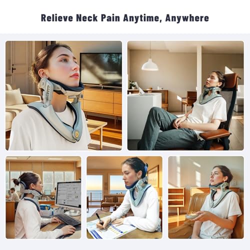 Neck Stretcher ＆ Neck Support, Adjustable Neck Traction for Neck Pain Relief, Easy to Use, Lightweight for Home, Office, Travel - Green