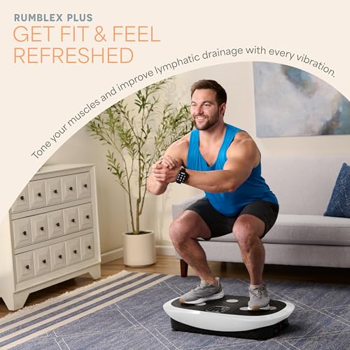 Lifepro Rumblex Plus/Pro 4D Vibration Plate Exercise Machine with 60 Speeds | 3 Motors, 7 Training Modes, Bluetooth Speaker, Wristband Remote — Vibration Plate for Lymphatic Drainage, Muscle Activation - color: White, size: Small