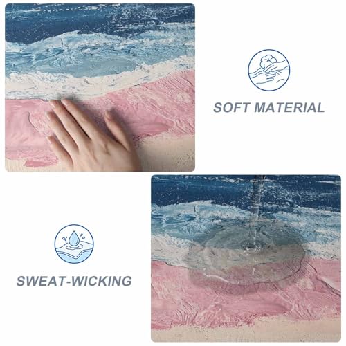 Navy Blue Grey White Yoga Mat Non Slip Abstract Art Modern Oil Painting Exercise Mat with Carrying Strap, Large Yoga Mats for Women, Workout Mats for Pilates, Stretching & Fitness - color: Sky Blue Beige Pink, size: 68"L x 24"W