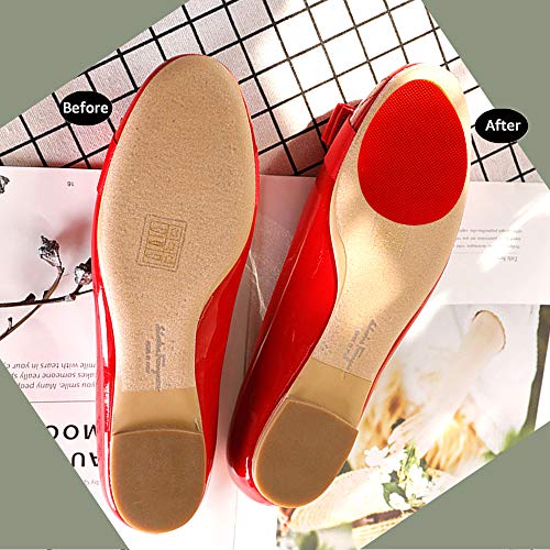 Non Slip Shoes Pads Self-Adhesive Shoe Grips Rubber Anti-Slip Shoe Grips Sole Stick Protector (Red-5Pairs) - color: Red-5pairs