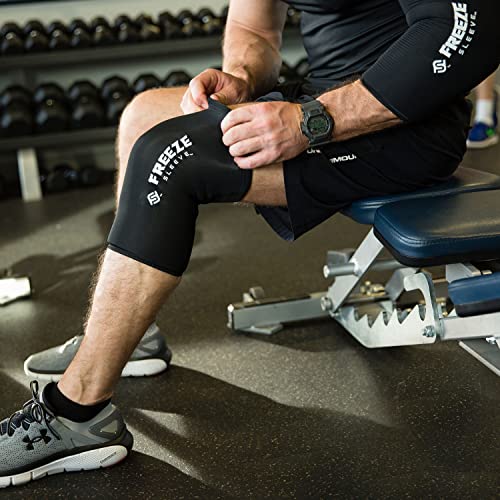 FreezeSleeve Ice & Heat Therapy Compression Sleeve- Reusable, Flexible Gel Hot/Cold Pack, 360 Coverage for Knee, Elbow, Ankle, Wrist- Black, X-Large - color: Black, size: X-Large (Pack of 1)