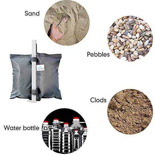 Ontheway Sand Bags for Canopy Tent, Heavy Duty Weights Sandbags, 4pcs-Pack (Grey) - color: Gray