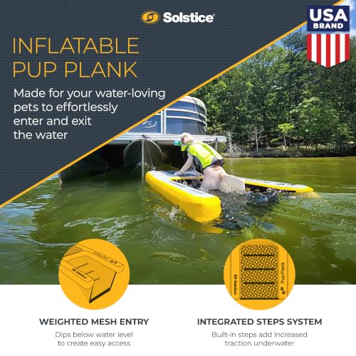 SOLSTICE Inflatable Pup Plank, Dog Water Ramp for Boats & Docks, Boost Step - size: XL (200 Pounds)