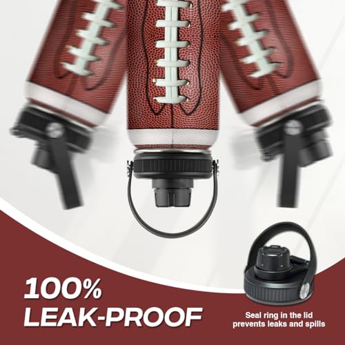 SANDJEST Football Water Bottle 32oz Stainless Steel Insulated Bottles for Men Boys Sports Lovers Fan Players Coach - Softball Gifts for Birthday Christmas - color: Football 1