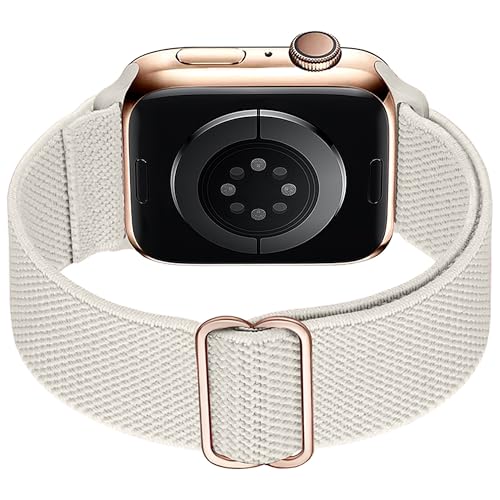 Stretchy Nylon Loop Bands Compatible with Apple Watch 38mm 40mm 41mm 42mm 44mm 45mm 49mm Adjustable Soft Elastics Strap Compatible with Apple Watch SE Ultra iWatch Series 8/7/6/5/4/3/2/1 - color: 1-Starlight, size: 42mm(Series 3)/44mm/45mm/46mm/49mm