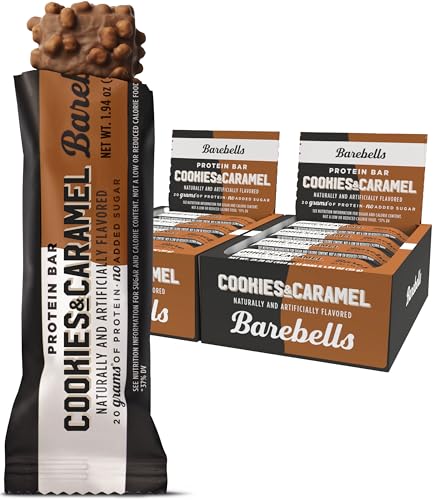 Barebells Protein Bars Cookies and Caramel - 24 Bars (2 Packs of 12), 20g High Protein Treats - Chocolate Nutrition Bar with 1g Total Sugars - On-The-Go Breakfast or Post-Workout Snack - size: 24 Count (Pack of 1)