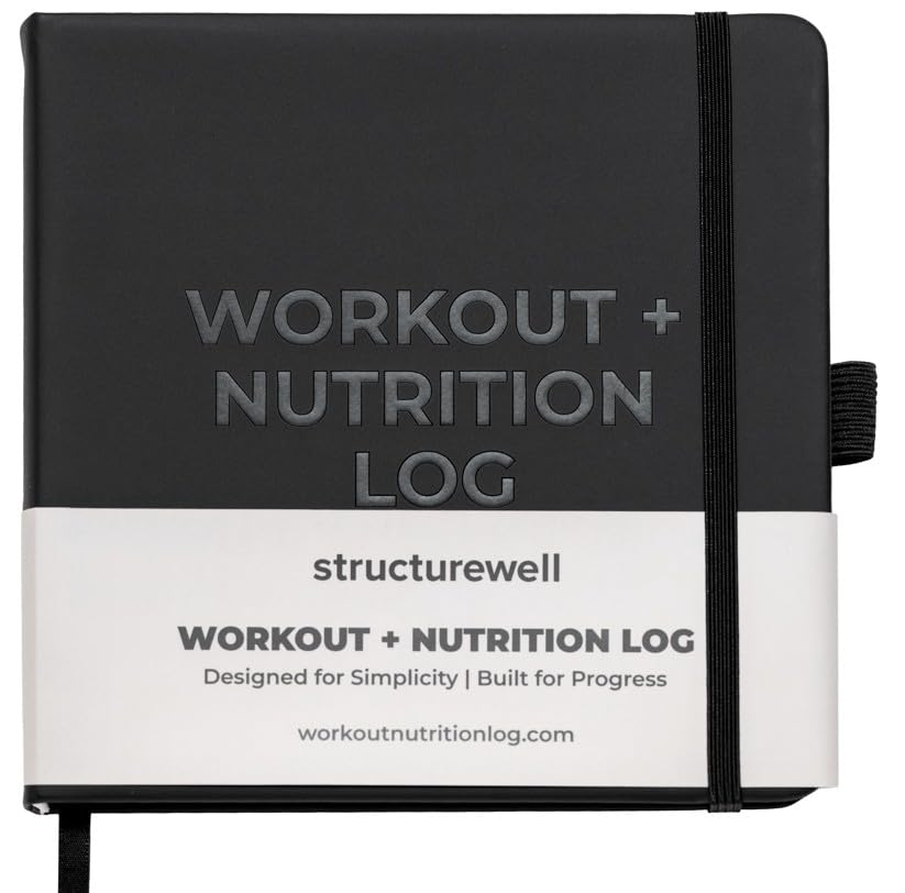 Workout + Nutrition Log – 12 Week Fitness Tracker, Workout Log Book, Gym Planner, and Food Journal for Men & Women | Daily Exercise, Diet, Weightlifting, and Nutrition Log - color: Matte Black
