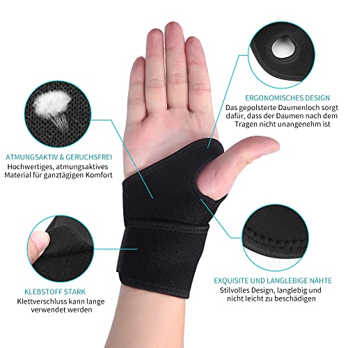 Wrist Brace for Carpal Tunnel, Breathable and Adjustable Wrist Support Brace for Arthritis and Tendinitis, Wrist Compression Wrap for Pain Relief, One Size Fits Left or Right Hand – Single - color: Grey