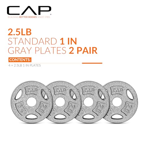 CAP Barbell Standard 1-Inch Grip Weight Plates - color: Gray, size: 2.5 lbs Plate Pack (x4)