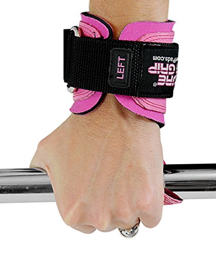 Cobra Grips Weight Lifting Gloves with Adjustable Neoprene Padded Wrist Wraps - Heavy Duty Alternative to Power Lifting Hooks for Deadlifts - color: FIT Pink Rubber, size: 4.25 - 7.0"