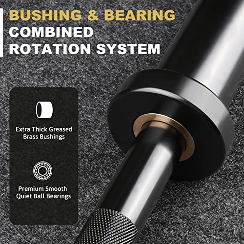 LIONSCOOL Premium 4ft/4.9ft/6ft Barbell for Strength Training and Olympic Weightlifting, 2 Inch Weight Bar for Squats, Curls, Deadlifts, Presses, Hip Thrusts, 350lbs/500lbs Capacity - color: Black, size: 4 ft