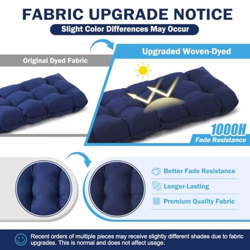 IPYNBAP Outdoor Bench Cushion, 59x18x5 Inch, Water-Resistant Bench Cushion for Outdoor/Indoor Furniture, Patio Bench Seat Cushion, Fade Resistant Outdoor Cushions for Porch Swing Couch, Navy Blue - color: Navy Blue, size: 59x18x5 Inch