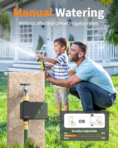 Diivoo Brass WiFi Water Timer | App Remote Control, 6 Irrigation Plans, Rain Delay & Mist Mode for Garden Lawns, Compatible with Alexa/Google Assistant - size: 1 Outlet