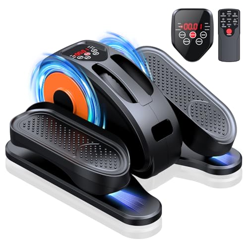GUGTTR Under Desk Elliptical Machine, Electric Seated Pedal Exerciser, Leg Exerciser for Seniors Fully Assembled with 12-Speeds & Remote Control, Portable Quiet Elliptical Machine for Home Office