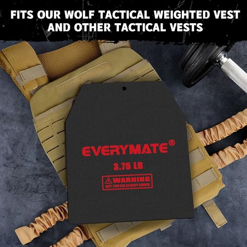 EVERYMATE Tactical Weighted Vest Plates – 3.75/5.75/8.75/14.5/19.75LB Pairs – Insert Weighted Vest Plates- Contoured Ergonomic Fit – WODs, Strength Training, Running, Weight Plates for Vest - color: 3.75LB*2, size: Straight