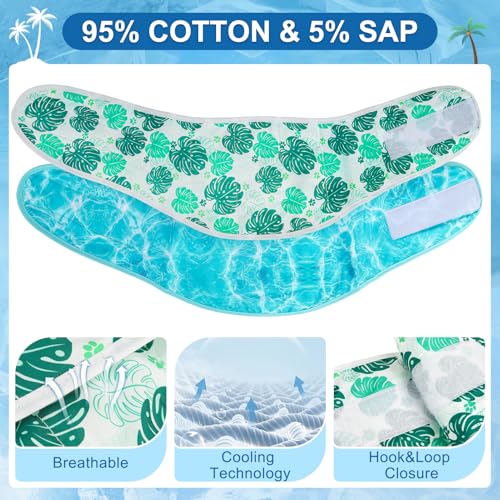 BEAUTYZOO Dog Cooling Bandana for Medium Large Dogs, 2 Pack Instant Cooling Bandanas Breathable Cooling Ice Towel Neck Wraps, Pet Scarf Keep Dogs Cool in Hot Summer,Leaf S - color: Leaf + Ripple Green, size: Small(Neck Girth:9-15in)