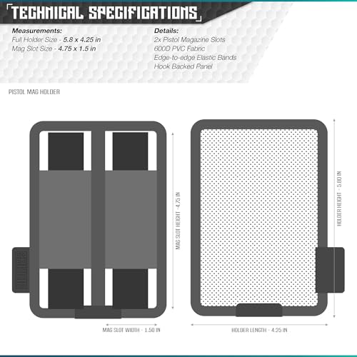 Savior Equipment Tactical Pistol Mag Pouch 9mm .40 45acp Open-Top Single & Double Stack Mag Holder Softshell Mags Storage Universal Magazine Carrier, Elastic Band to Hold Tight, Hook-Backed Panel - color: Dark FDE (2-Slot)