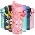 Elemental Water Bottles for Kids - Splash Kids Water Bottle for School with Pop-it Handle - BPA Free Tritan Plastic Water Bottle with Straw Leak Proof when Spout is Closed - Ice Cream - 18oz - color: Ice Cream