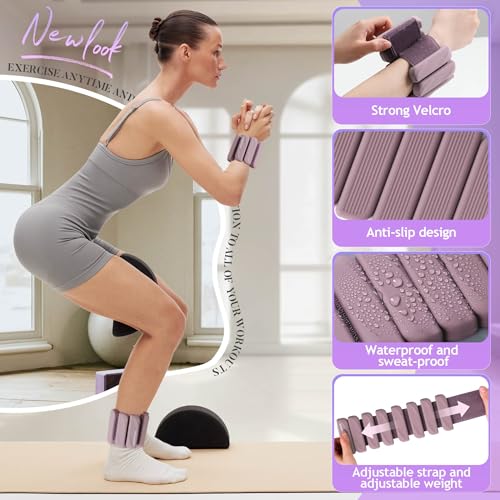BECOJADDE Ankle Weights Set of 2 (1 lb/2 lb Each) for Women Men Adjustable Wrist Bracelet for Home Gym Weighted Bangles Wristbands Leg Arm Weights for Walking Swimming Running Pilates Yoga Gym - color: Rose Pink, size: 4 Lb Pair (2 Lb Each)