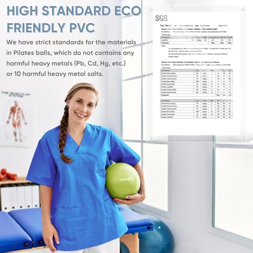 APEXUP 9 Inch Pilates Ball Small Exercise Ball for Yoga, Fitness, Balance, Core Workout, Physical Therapy - color: Green