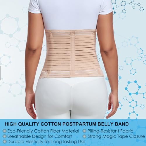 Postpartum & Post Surgery Abdominal Binder. Postpartum Belly Band | Belly Support Recovery after C-Section, Natural Birth, Hysterectomy, Hernia Belt (Beige,XL) - color: Beige, size: X-Large