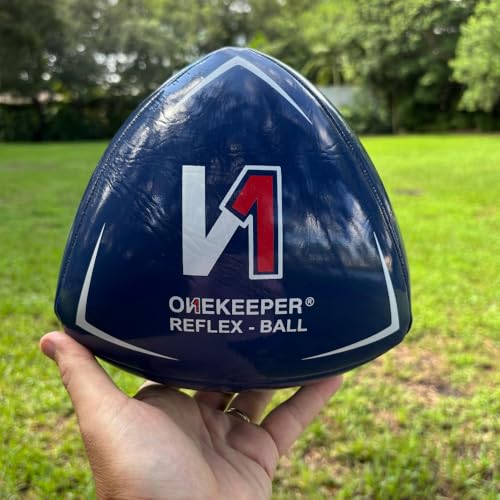 ONEKEEPER Soccer Reflex & Reaction Ball - White, Orange, Blue, Pink, and Fluo Yellow, Agility and Coordination Training for Kids and Juniors (Pump Not Included) - color: Blue