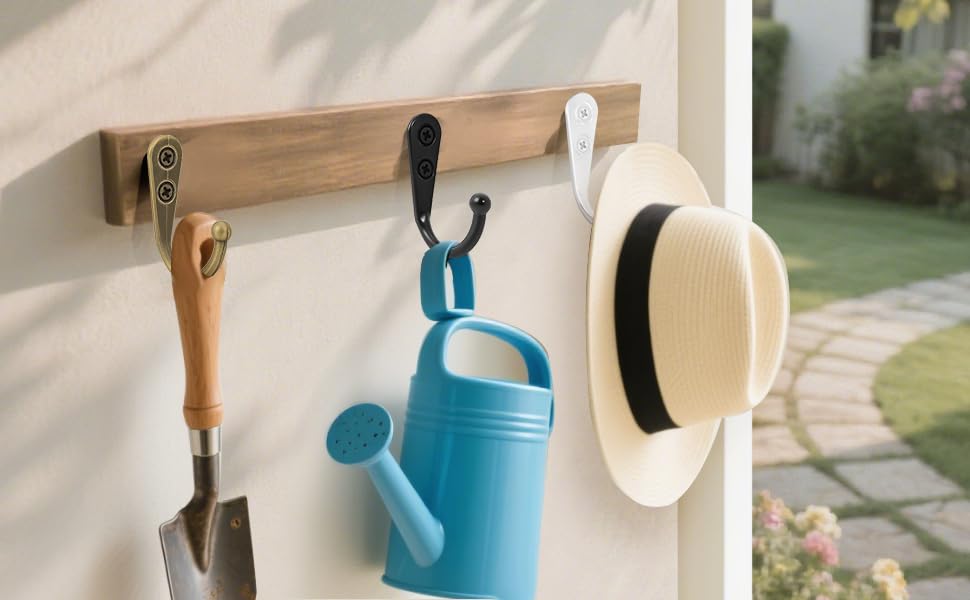 20 Pcs Key Hooks Coat Hooks for Hanging, Key Holder, Wall Mount Hook with Stainless Steel Screws, Command Hooks Utility Hangers for Key, Hat, Cup, Coat, Picture (White) - color: White