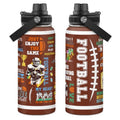 SANDJEST American Football Insulated Stainless Steel Water Bottle 32oz, Vacuum Chug Lid Travel Tumbler for Men Friends Dad Football Lovers Fans Coaches, Birthday Christmas Father's Day - color: Football 5