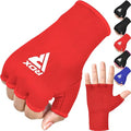 RDX Boxing Hand Wraps Inner Gloves Men Women, Half Finger Elasticated Bandages, Under Mitts Fist Protection, Muay Thai, Kickboxing, MMA, Martial Arts Speed Bag Punching Training - color: Red White, size: Small