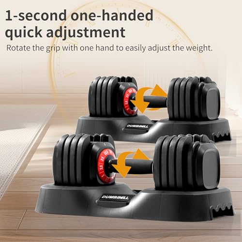 Shaking Weight Adjustable Dumbbell Set 22-66 lbs, 5LB Pink & 25LB Black for Men & Women, Home Gym Equipment, Full Body Workout, Arm Training, Non-slip Noiseless Dumbbells - color: black, size: 25lb-pair