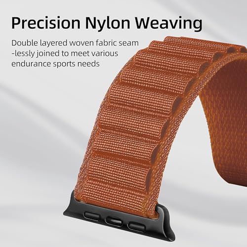 Alpine Nylon Sport Bands Compatible with Apple Watch Ultra Band 49mm 46mm 45mm 44mm 42mm Men Women, Stretch Loop Strap with D-Hook for iWatch Series 10 Ultra SE 9 8 7 6 5 4 3 2 1 (B-Terracotta, 49mm/46mm/45mm/44mm/42mm(Series 3)) - color: B-Terracotta, si