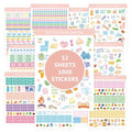 BIROYAL 12 Sheets Workout & Fitness Stickers - 1000 Wellness Health Stickers for Women - 9.5”x6.7” - Exercise Sticker for Fitness Planner, Workout Journal - Perfect for Weight Loss, Exercise Goals
