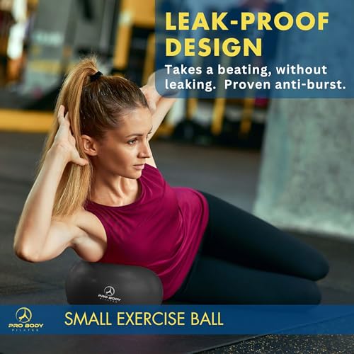 ProBody Pilates Small Exercise Ball - 9 Inch Workout Ball for Stability, Barre, Yoga, Core & Physical Therapy - color: Black