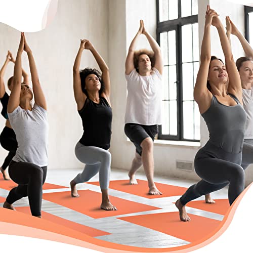 Amylove 12 Pieces Yoga Mats Bulk 68x24x0.12 Inch Exercise Non Slip Fitness Workout Mats for Women Men Home Workout Gym Yoga - color: Orange